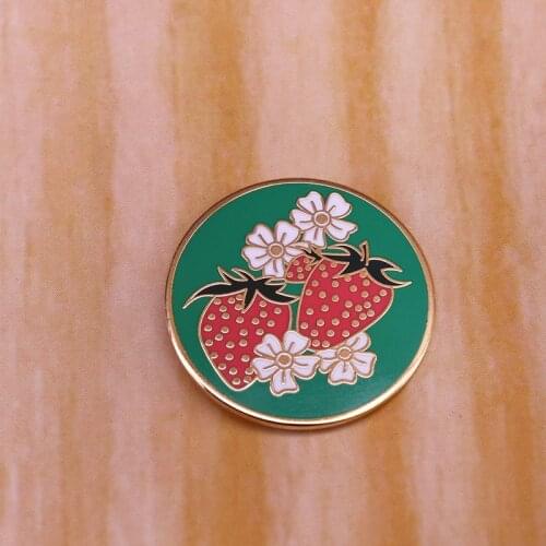 Cute strawberry pin sweet fruit badge kitsch art flair addition