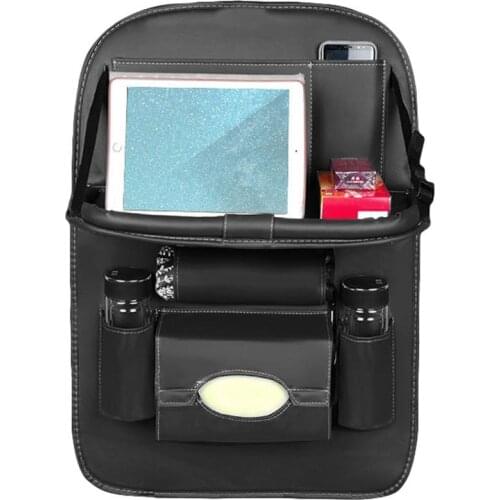 Multifunctional Car Seat Back Organizer Storage Bags Foldable Tray Container Auto parts