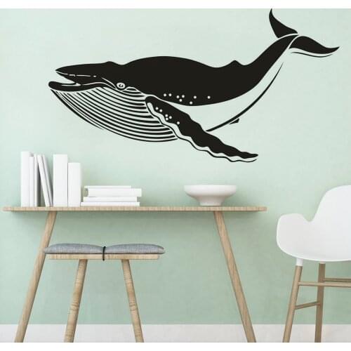 Sea Whale Vinyl Wall Decal Shark Sea Animal Vinyl Wall Murals Ocean Theme Style Decoration Whale Wall Stickers AZ712