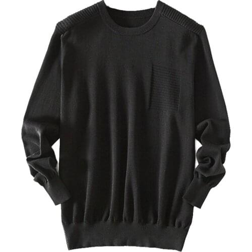 ZHILI Mens Round Sleeve Long Sweater 100% Cotton