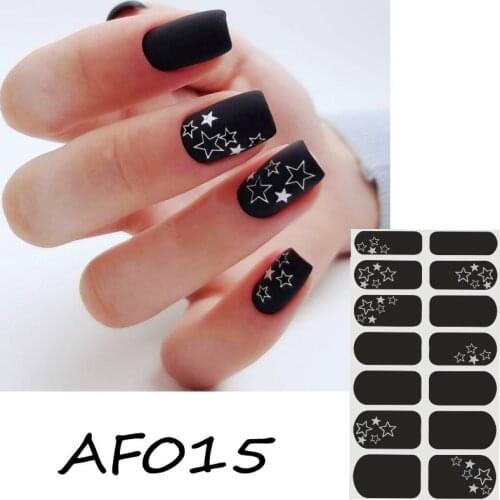 1pc Full Cover Sticker Mixed French Nail Wraps Traditional Manicure Stickers 3D Nail Art Adhesive Decals Waterproof Long-lasting