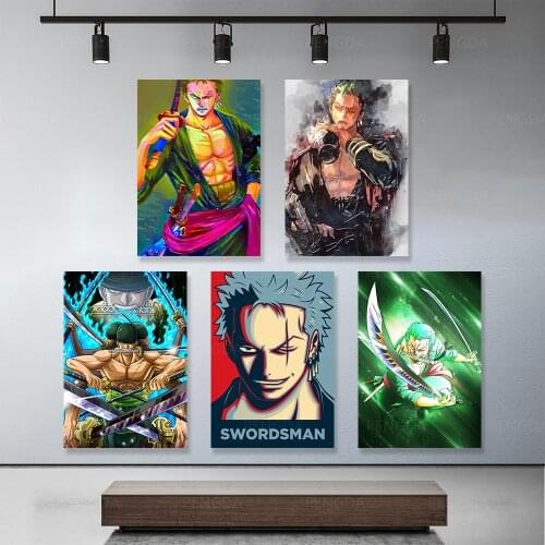 Canvas Print One Piece Pictures Wall Art Roronoa Zoro Paintings Japan Animation Role Home Decor Modular Posters For Living Room