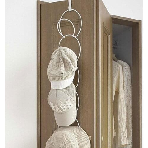 Wall Room Hanging Hat Holder Rack Round Baseball 5 Storage Organizer Door Closet Hanger Robe Hooks Display Scarf Towel Shelf