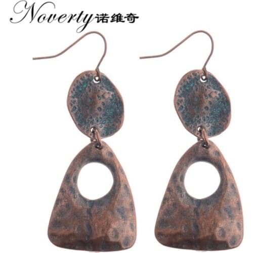 New Fashion 1 Pair 65mm Retro Patina Plated Zinc Alloy Geometric Shape Earrings for Womens Fashion Jewelry Gifts Date and Party