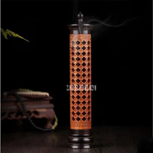 New Arrival Vertical Hollow Sinking Sandalwood Incense Furnace Incense Holder Wood Incense Burners Buddhist Supplies Hot Selling