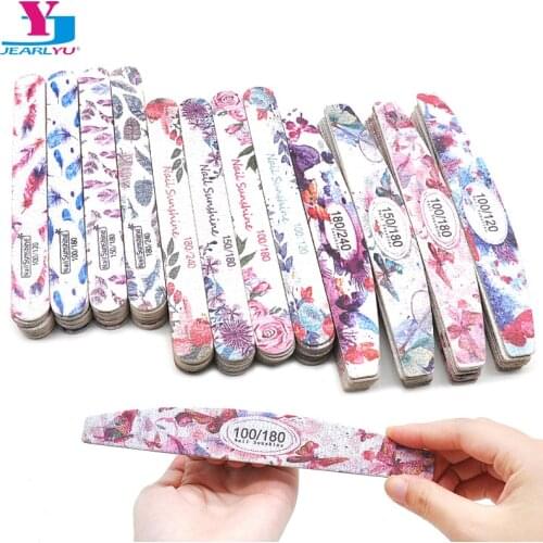 100 Pcs Nail Art Files 100/120/150/180/240 Nails Accessoires Strong Thick Sanding Polishing Files Nail Care Tools lime a ongle