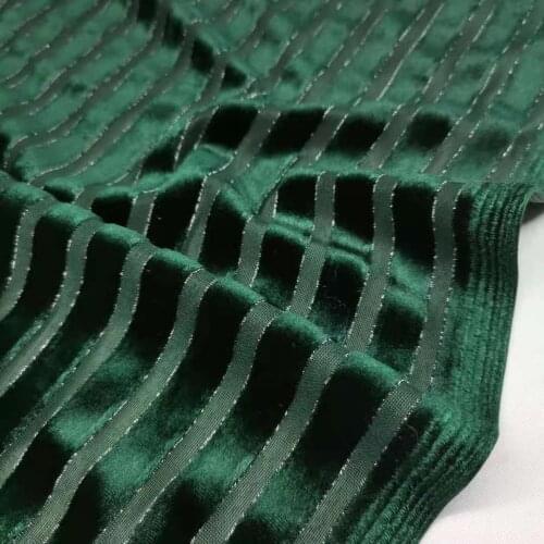 Gown Velvet Stripe Shimmer Dress Shirt Clothes Soft Home Textile Curtain