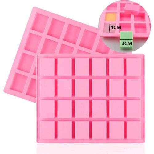24 Cavities Non Stick Rectangle Square Silicone Mold Dessert Pastry Mold Cake Decorating Soap Chocolate Cookies Mould For Baking