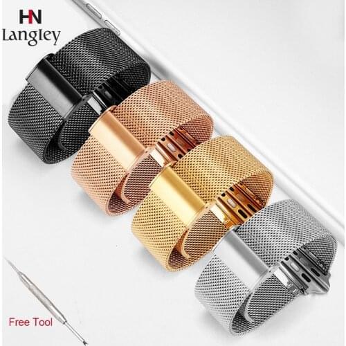 Stainless Steel Watchband for Apple Watch 6 5 4 3 2 Huawei Buckle Replacement Bracelet Band Strap for iwatch 38mm 40mm 42mm 44mm