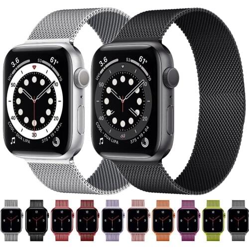 Stainless steel strap for apple watch 6 se 5 4 3 Magnetic loop belt smartwatch correa bracelet iwatch band 44mm 42mm 40mm 38mm