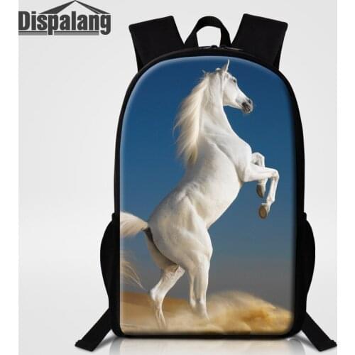Horse Sublimation Printing Schoolbag Heat Press Transfer Childrens Backpack Boys Custom Logo Bookbag DIY Fashion Shoulder Bag