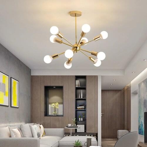 Modern LED ceiling chandelier lights for living room bedroom Dining Study Room Gold Black Body AC90-260V Chandeliers Fixtures