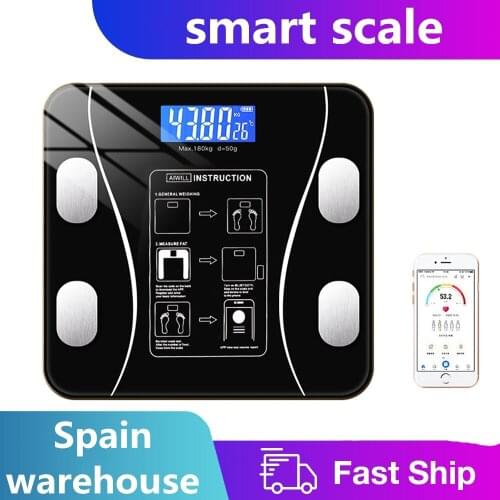 Body Fat Scale Smart Wireless Digital Bathroom Weight Scale Body Composition Analyzer LCD Display With Smartphone App Bluetooth