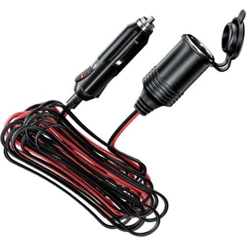 Universal 12V-24V Auto Car Cigarette Lighter Socket Splitter Extension Cable Plug Connector Cable 4 Meters