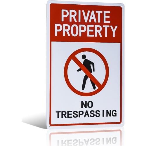 Pack Private Property No Trespassing Sign 12 x 8 Inches UV Protected Metal Sign