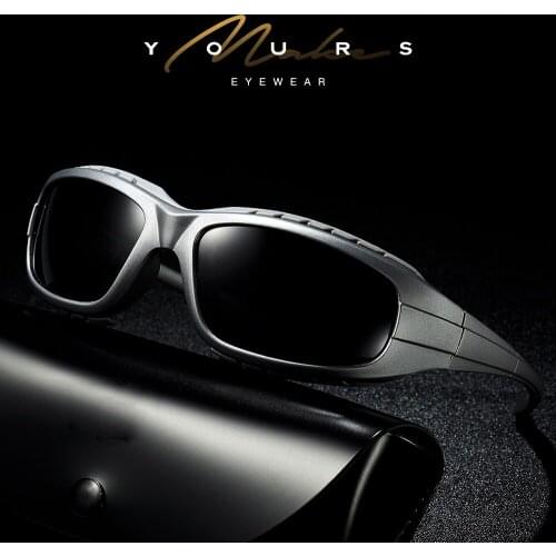 High-end Sports Rectangule Driver Sun Glasses Polarized Mirror Sunglasses Men Custom Made Myopia Minus Prescription Lens -1 To-6