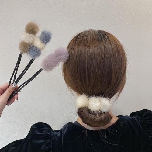 Magic Hairpin Plush DIY Hair Braiding Lazy Braider Tool Twist Elastic Hair Clips for Women Headband Hair Styling Accessories