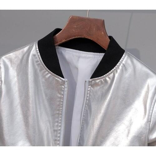 Women Spring 2020 New Autumn Pu Leather Coat Female Short Red Bomber Jacket Veste Femme FM2001 KJ5979