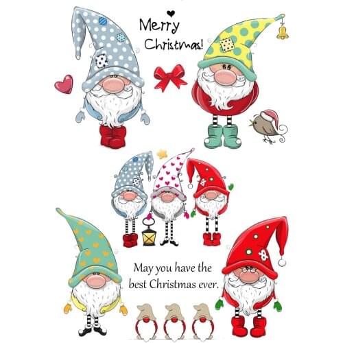 ZhuoAng Dwarf Santa Clear Stamp for Scrapbooking Rubber Stamp Seal Paper Craft Clear Stamps Card Making