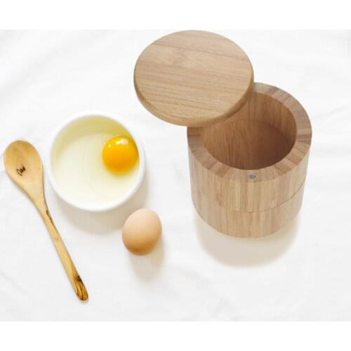 1Pcs Salt Box Storage Boxes Salt Box Wooden Bamboo Storage Box With Magnetic Swivel Lid Container For Kitchen Storage Containers