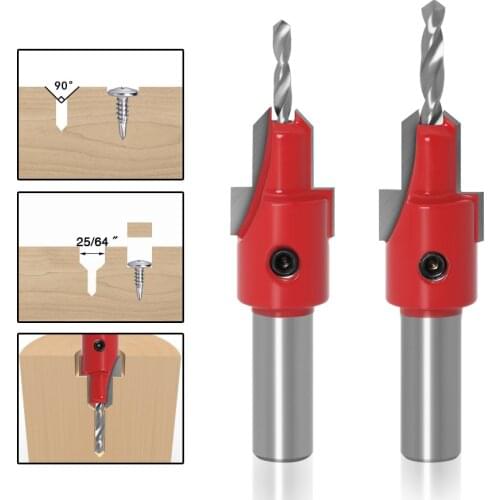 1pcs Carbide Tip 10mm Shank HSS Woodworking Countersink Router Bit Set Screw Extractor Remon Demolition for Wood Milling Cutter