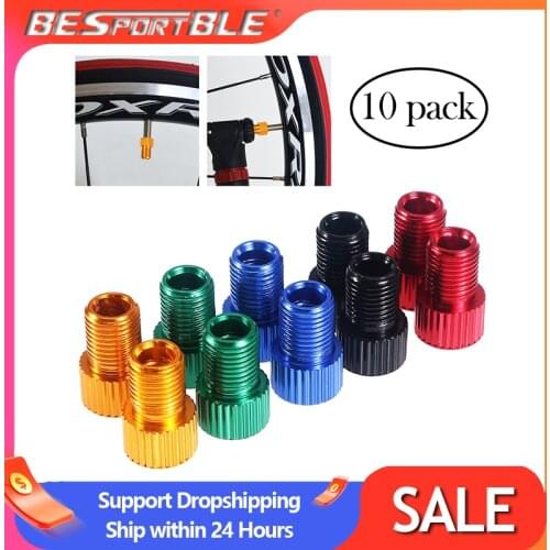 10 Pcs Aluminum PRESTA to SCHRADER Converter Car Valve Adapter Bicycle Bike Tube Pump Air Compressor Tools