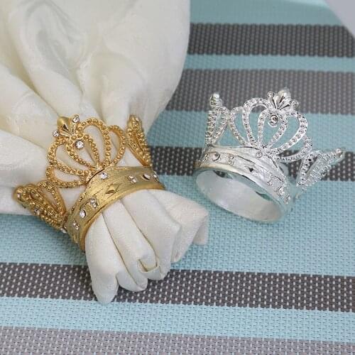 10pcs/lot Crown shape European napkin ring hotel tableware creative Christmas wedding mouth cloth ring napkin buckle soft