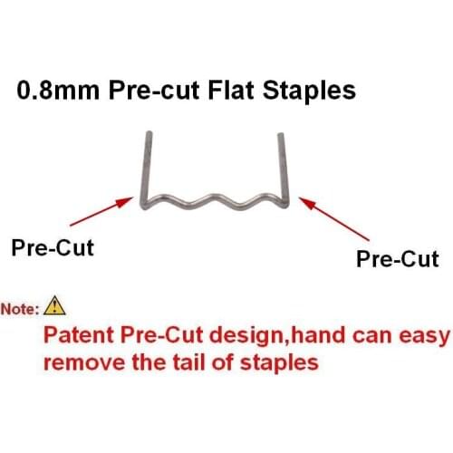 100 pcs 0.8mm Pre-Cut Flat Staples for Hot Stapler Plastic Repair Bumper Bodywork/Plastic Soldering/hot welding stapler