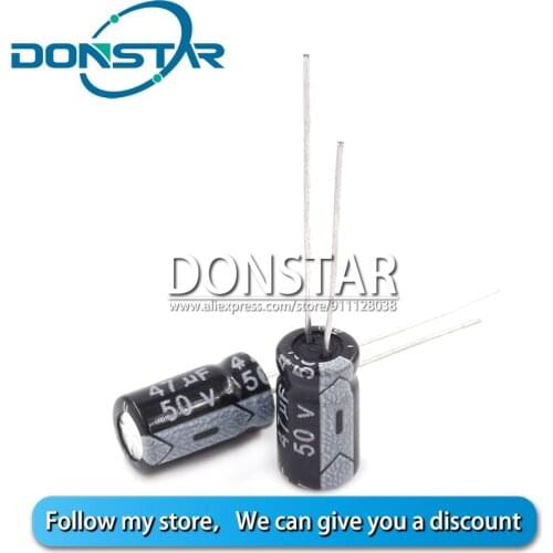 20PCS 50V 47UF Electrolytic Capacitor 47UF 50V 6*11MM Aluminium Electrolytic Capacitor