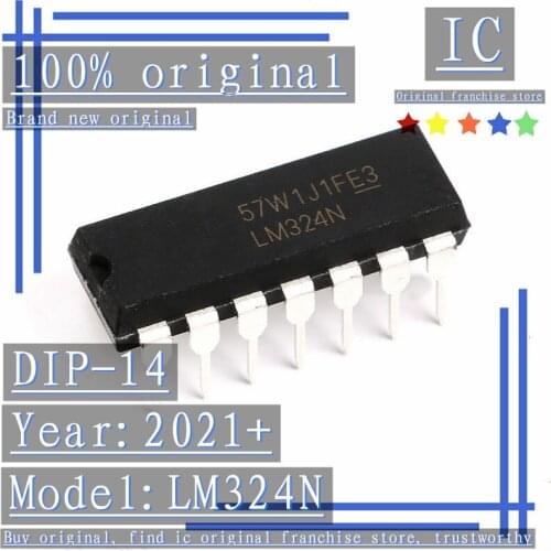 2021+100% Brand new original 10PCS-50PCS LM324N DIP-14 Operational amplifier Quad