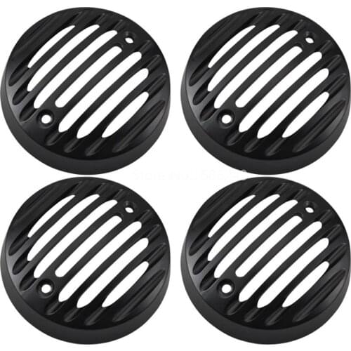 4xMotorcycle Front Rear Turn Signal Indicator Grill Cover For Royal Enfield Classic 500 Black Turn signal Lights Trim Grills Cap