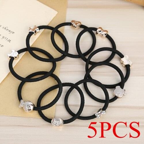 5pcs/lot New Fashion Hairwear Hair Rope Ponytail Holder Hairbands Cycles Hair Accessories Women Elastic Hair Bands -35