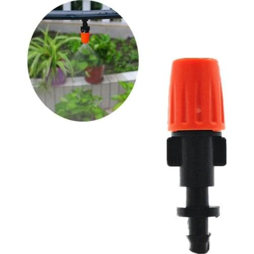 50PCS Yellow Adjustable Sprinkler With 1/4" Barb Connector Garden Irrigation Fittings Atomizing Sprinkler Drip Fitting Watering
