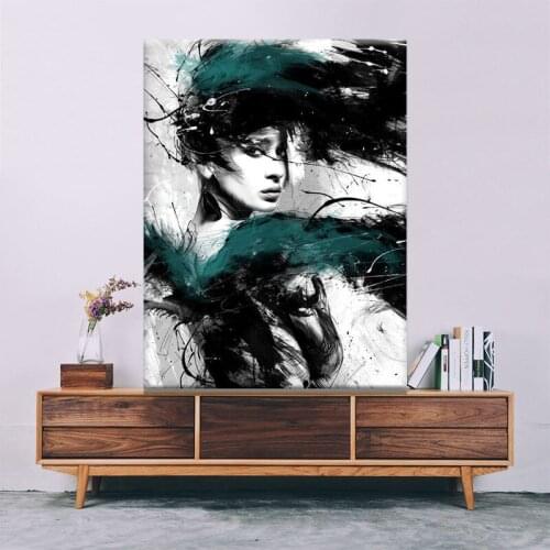 Abstract Posters and Prints Beauty Women Girl Canvas Painting Modern Wall Art Picture for Living Room Home Decoration