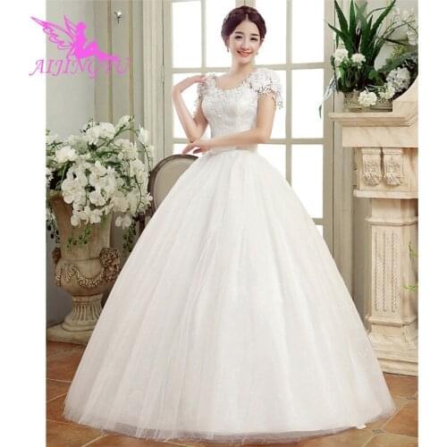 AIJINGYU 2021 2020 luxury Customized new hot selling cheap ball gown lace up back formal bride dresses wedding dress FU298