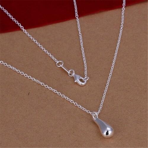 Promotions Price silver color jewelry fashion pretty high quality for WOMEN lady drop chain pendant necklace jewelry N177
