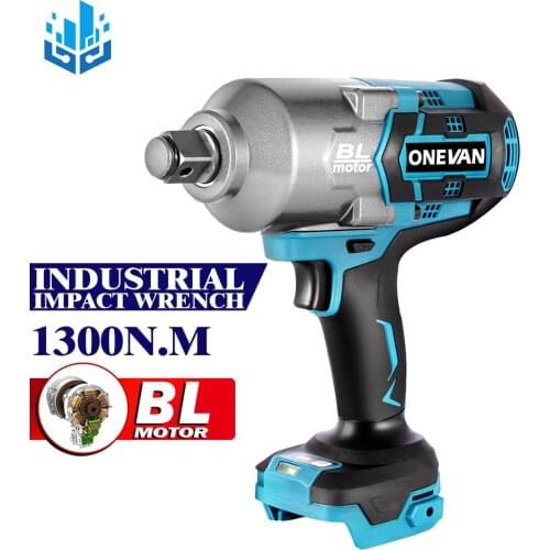 Brushless Industrial Electric Impact Wrench 1300N.m High Torque Wrench 3/4-inch Big Socket Wrench for Makita battery of 5.0Ah
