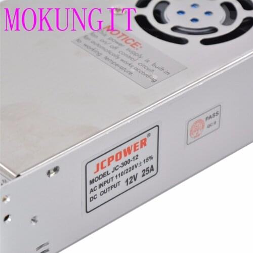 Fast shipping 10pcs High quality LED Strip Switch Power supply AC 110V/220V To DC 12V 25A 300W Switch Power Supply
