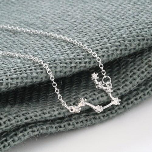 CHENGXUN 2020 Simple Crystal Constellations Necklaces Rhinestones Zircon Metal Pendants Charm Female for Women Girls Jewelry