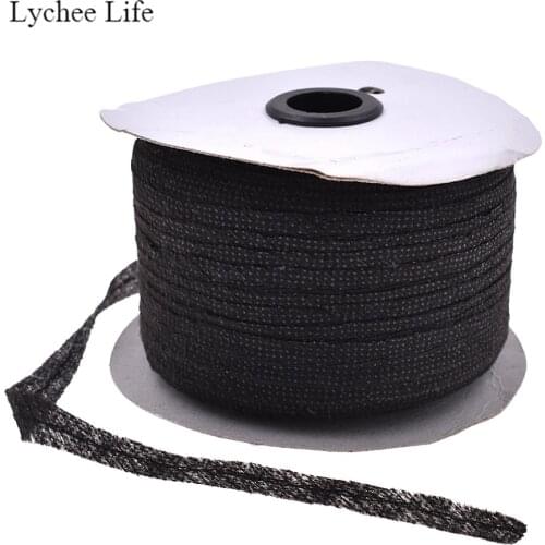 Lychee Life 100 Meters Non-woven Fabric Fusible Single Side Adhesive Tape Interlining Cloth Lining to Prevent Transformation