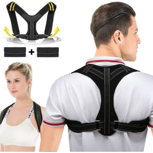 Posture Corrector For Men And Women Adjustable Upper Back Brace For Clavicle Support and Providing Pain Relief From Neck&Back