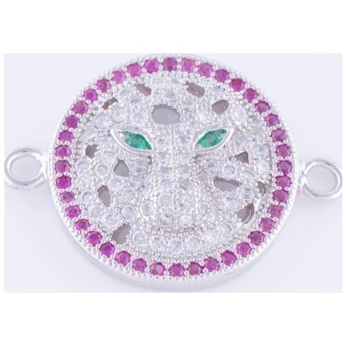 Hot Trendy 5 pcs Vintage Zircon Tiger Head Charms For Jewelry Making Wholesale Copper Micro Pave Animal Charms Bijoux Berloque