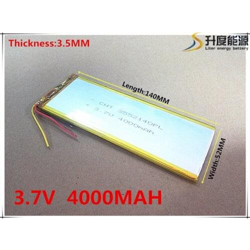 Size 3552140 3.7V lithium polymer batteries 4000mAh large-capacity ultra-thin flat-panel computer. Notebook