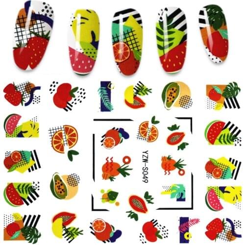 Graffiti Nail Stickers Fruit Watermelon All For Manicure Sliders Nail Art Decor Accessories Stickers For Nails