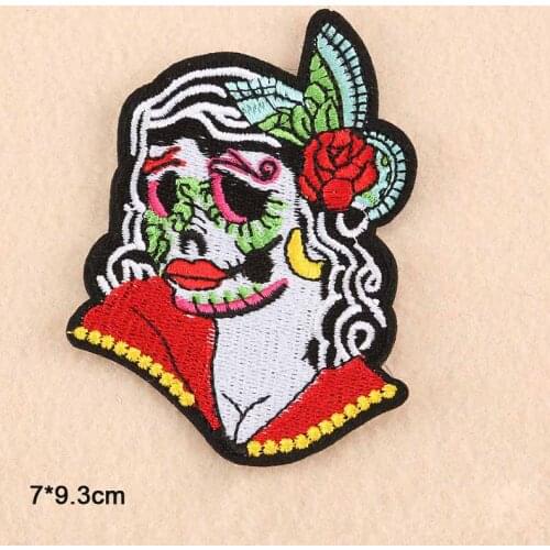 Skull Iron On Patches Embroidered Clothes Patch For Clothing Clothes Stickers Garment Apparel Accessories