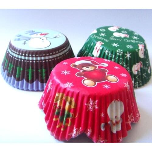 1000x Christmas paper Cupcake Liners Valentines day heart snowman muffin cup cake baking mold case holder cake tool wedding