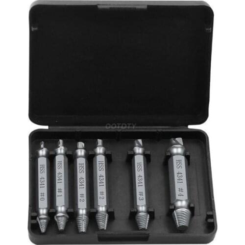 OOTDTY 6pcs/set HSS Screw Extractor Drill Bit Broken Damaged Bolt Remover Removal Easy Out