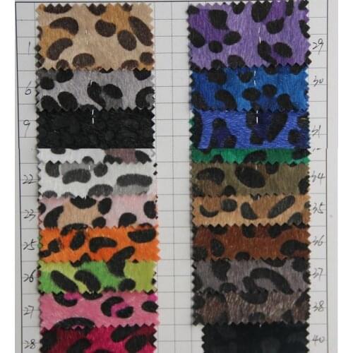 Factory wholesale new high quality leather horse hair Leopard artificial leather fabric wholesale