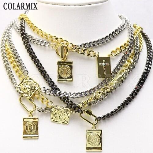 4 Strand Square Charms Collar Handmade Punk necklace Hip Pop Jewelry choker Fashion jewelry9638