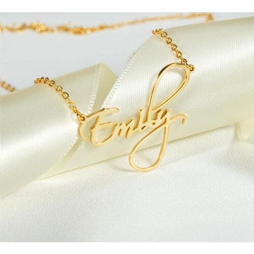 Custom Name Necklace Personalized Womens Stainless Steel Necklace Gold Pendant Choker Fasion Jewellery Gift To Girlfriend
